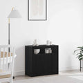 Sideboard Schwarz Eichen-Optik 80 x 35 x 75 cm Holzwerkstoff