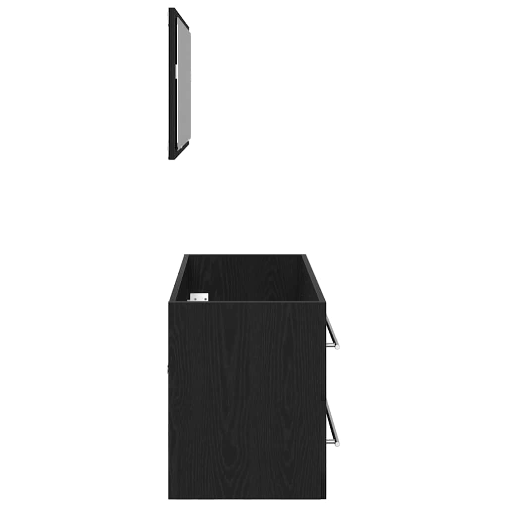 Waschbecken-Schrank Schwarz Eichen-Optik 90 x 45 x 1.5 cm