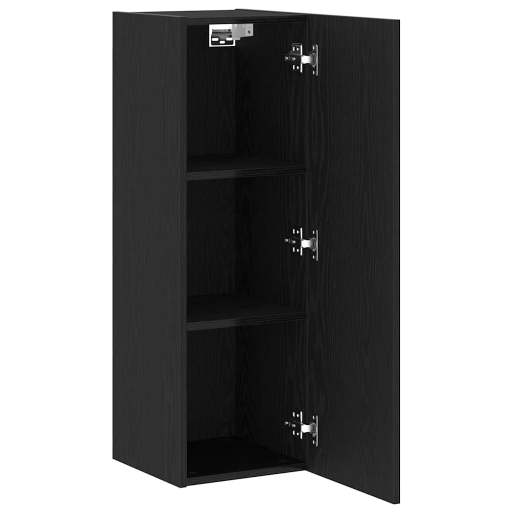Wand-TV-Schrank 2 pcs Schwarz Eichen-Optik 30,5 x 28,5 x 90 cm