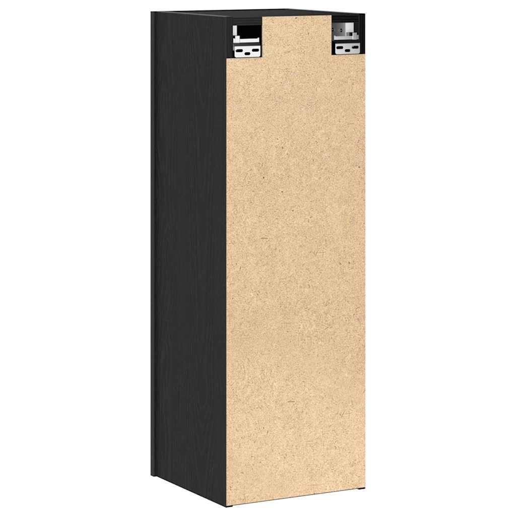 Wand-TV-Schrank 2 pcs Schwarz Eichen-Optik 30,5 x 28,5 x 90 cm