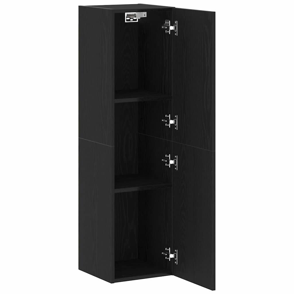 Wand-TV-Schrank Schwarz Eichen-Optik 30,5 x 30 x 110 cm