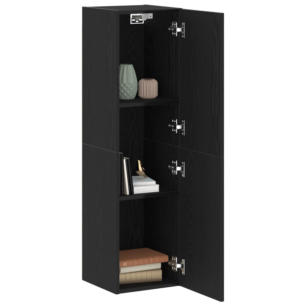 Wand-TV-Schrank Schwarz Eichen-Optik 30,5 x 30 x 110 cm