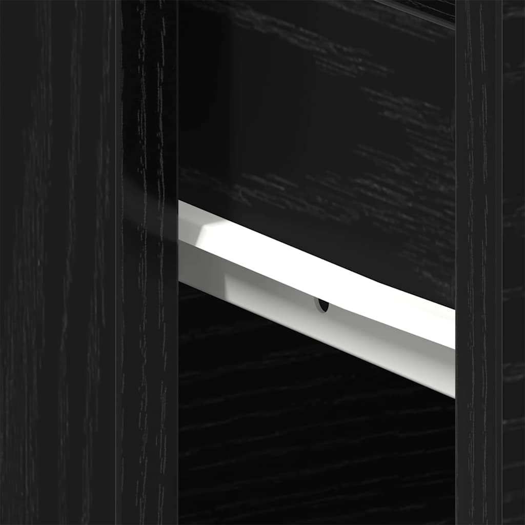 Nachttisch 2 pcs Schwarz Eichen-Optik 40 x 30 x 39 cm