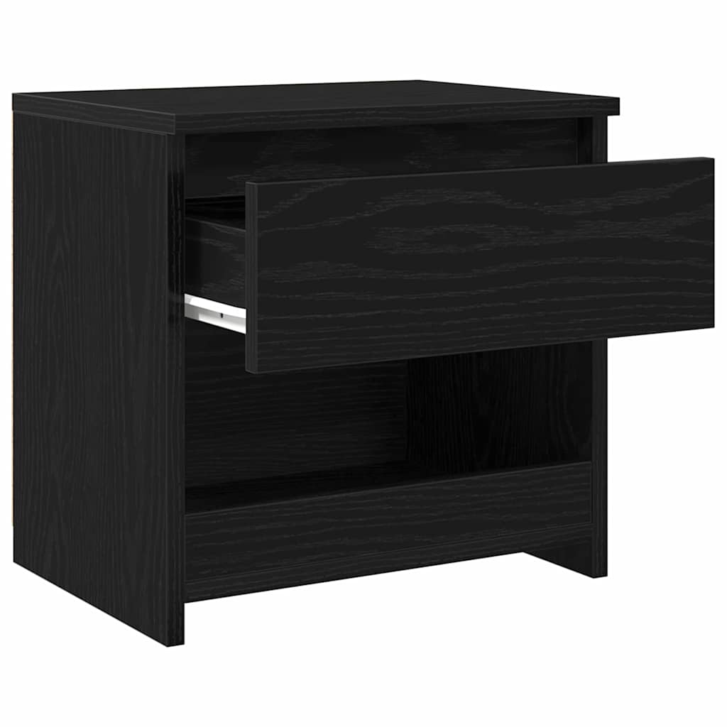 Nachttisch 2 pcs Schwarz Eichen-Optik 40 x 30 x 39 cm