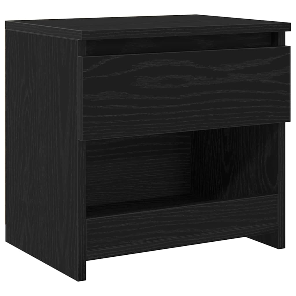 Nachttisch 2 pcs Schwarz Eichen-Optik 40 x 30 x 39 cm