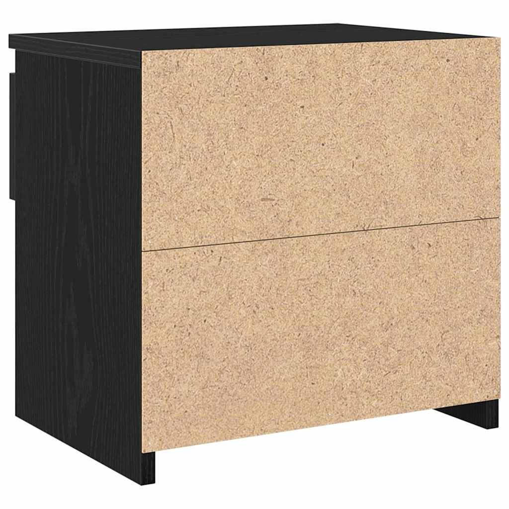 Nachttisch 2 pcs Schwarz Eichen-Optik 40 x 30 x 39 cm