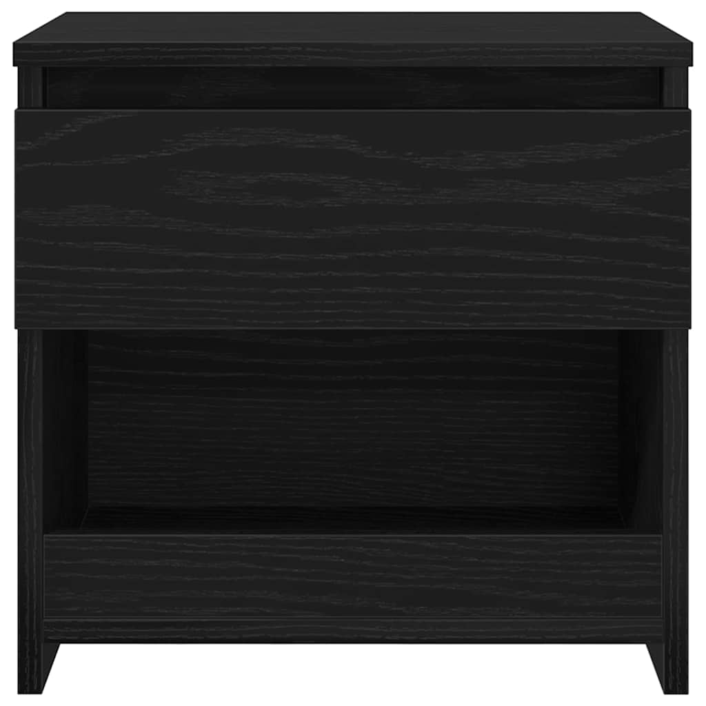 Nachttisch 2 pcs Schwarz Eichen-Optik 40 x 30 x 39 cm