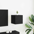 Wandmontiertes TV-Regal Schwarze Eiche 30,5 x 30 x 30 cm