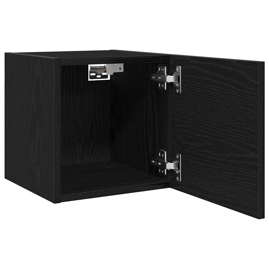 Wandmontiertes TV-Regal Schwarze Eiche 30,5 x 30 x 30 cm