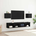 Wandmontiertes TV-Regal 2 pcs Schwarze Eiche 30,5 x 30 x 30 cm