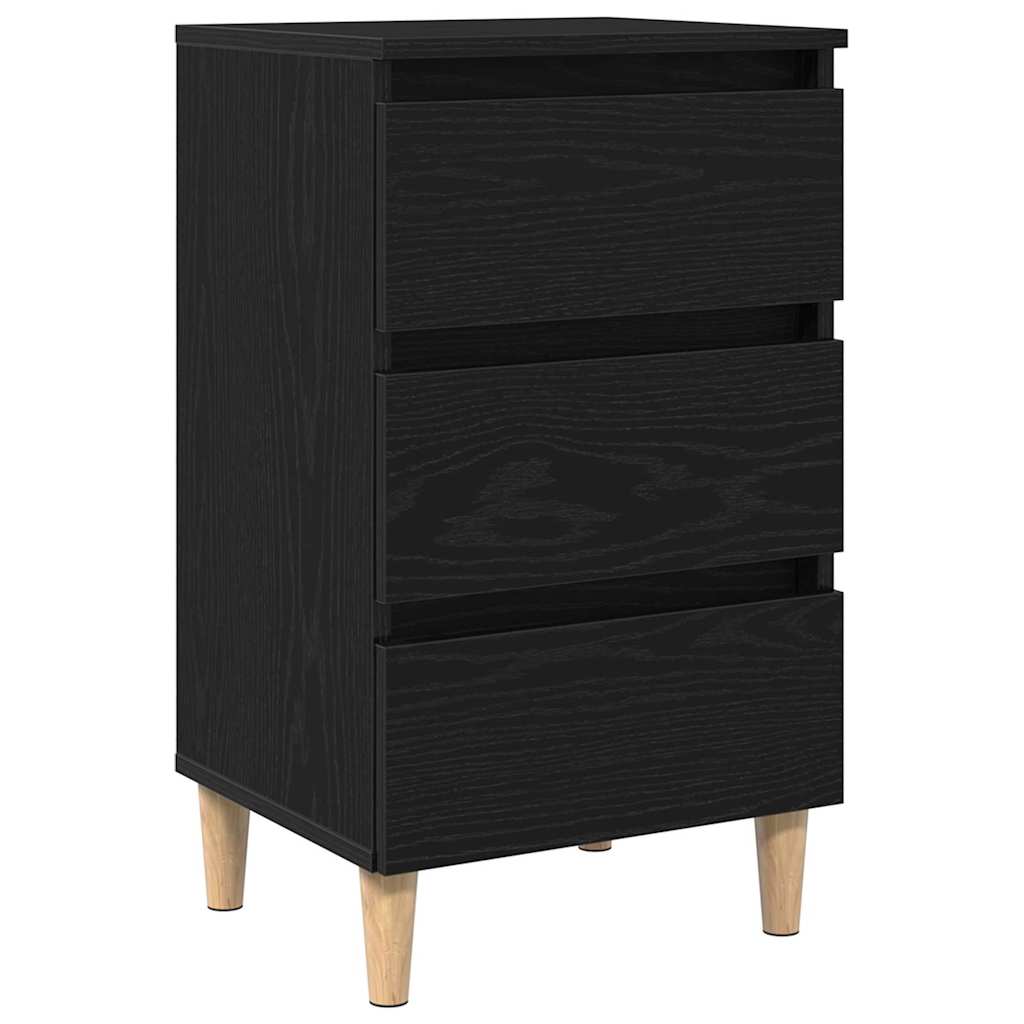 Nachttisch Schwarz Eichen-Optik 40 x 35 x 69 cm Holzwerkstoff