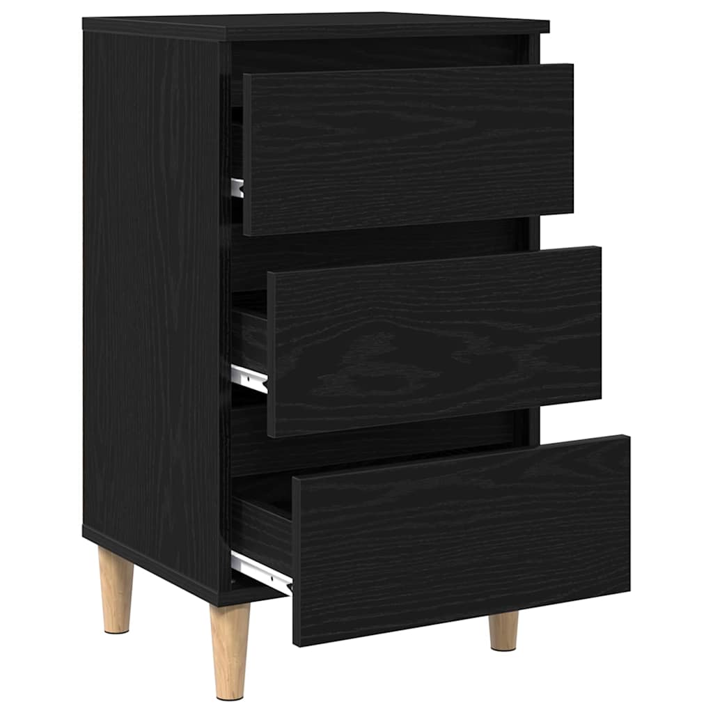 Nachttisch Schwarz Eichen-Optik 40 x 35 x 69 cm Holzwerkstoff