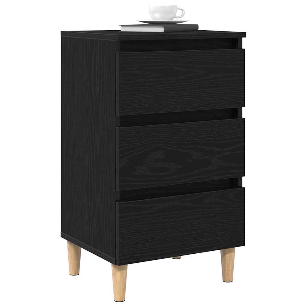 Nachttisch Schwarz Eichen-Optik 40 x 35 x 69 cm Holzwerkstoff