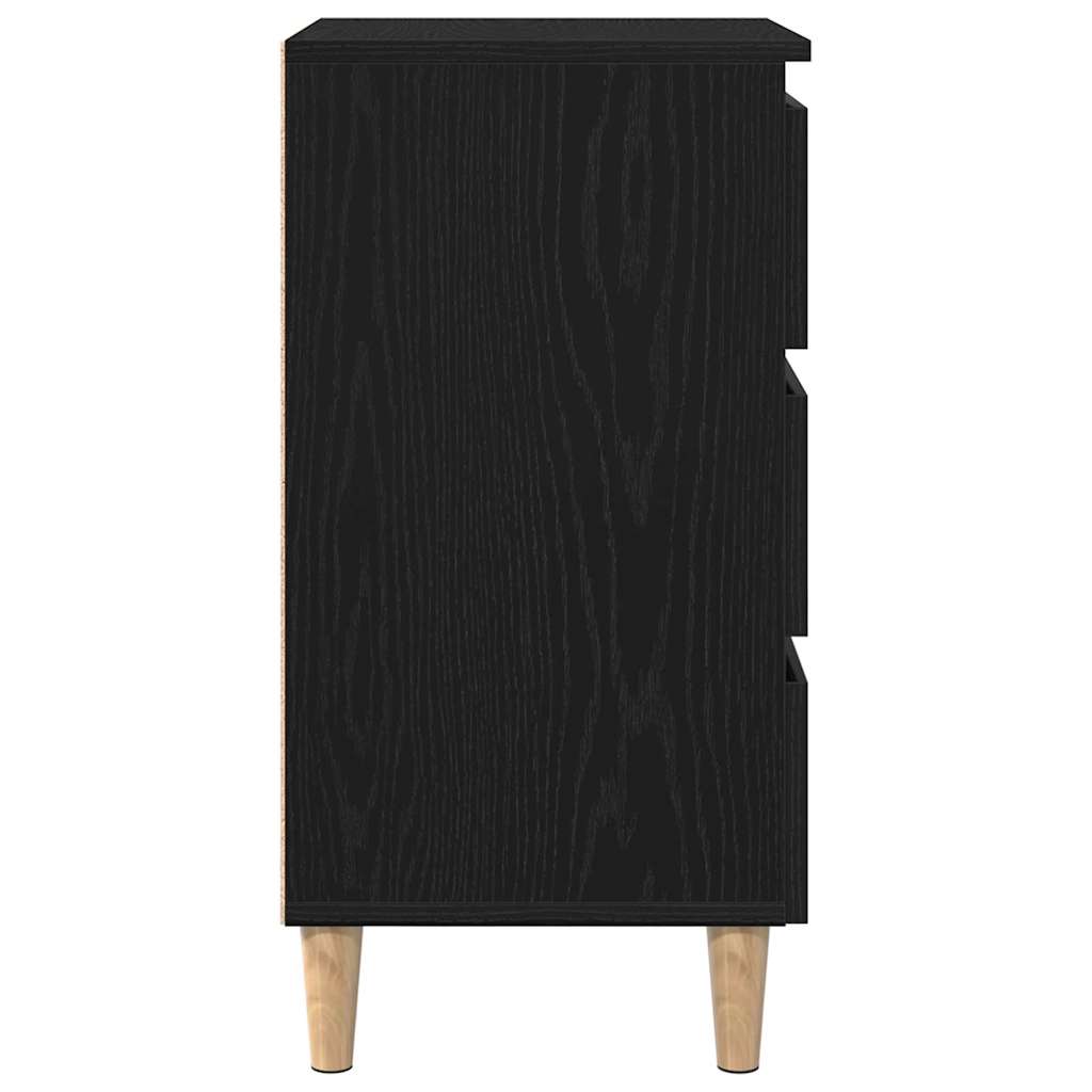 Nachttisch Schwarz Eichen-Optik 40 x 35 x 69 cm Holzwerkstoff
