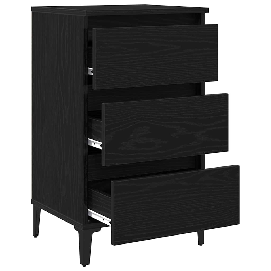 Nachttisch Schwarz Eichen-Optik 40 x 35 x 69 cm Holzwerkstoff