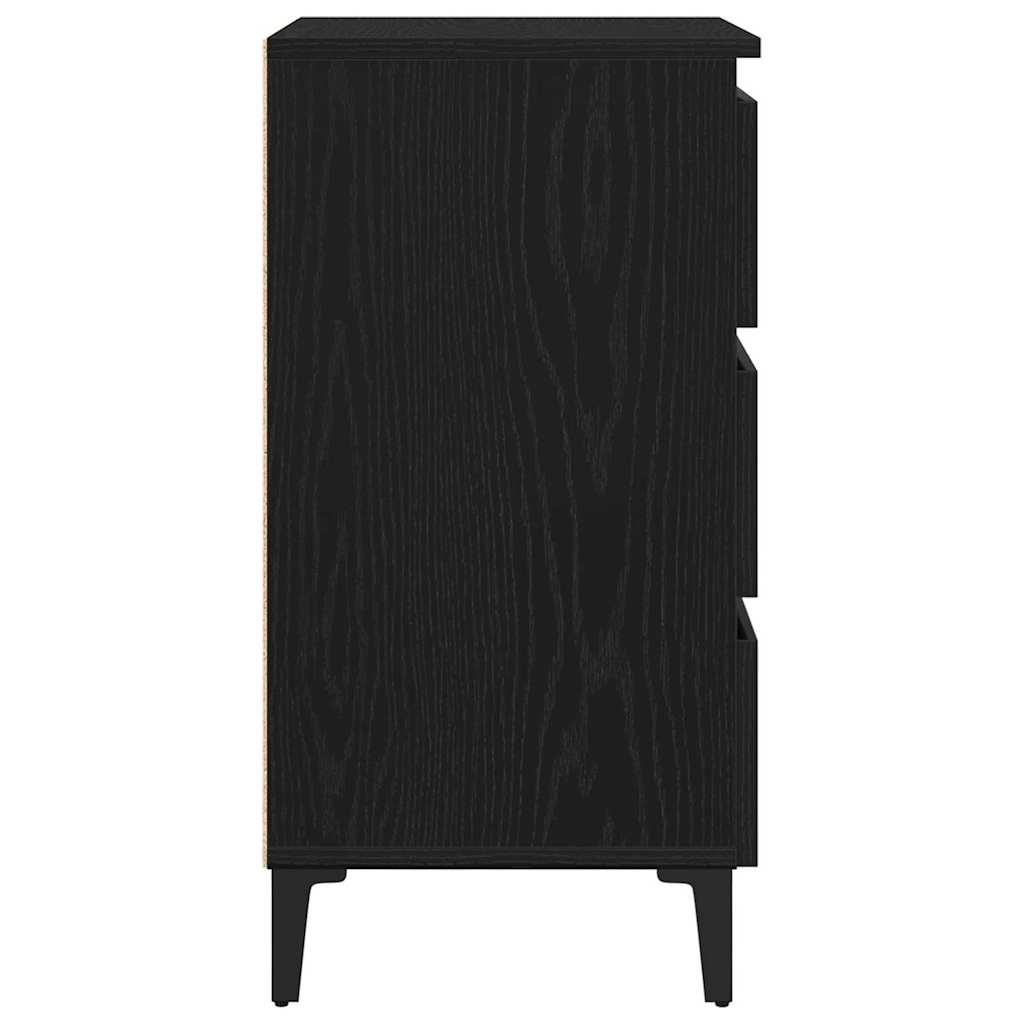 Nachttisch Schwarz Eichen-Optik 40 x 35 x 69 cm Holzwerkstoff