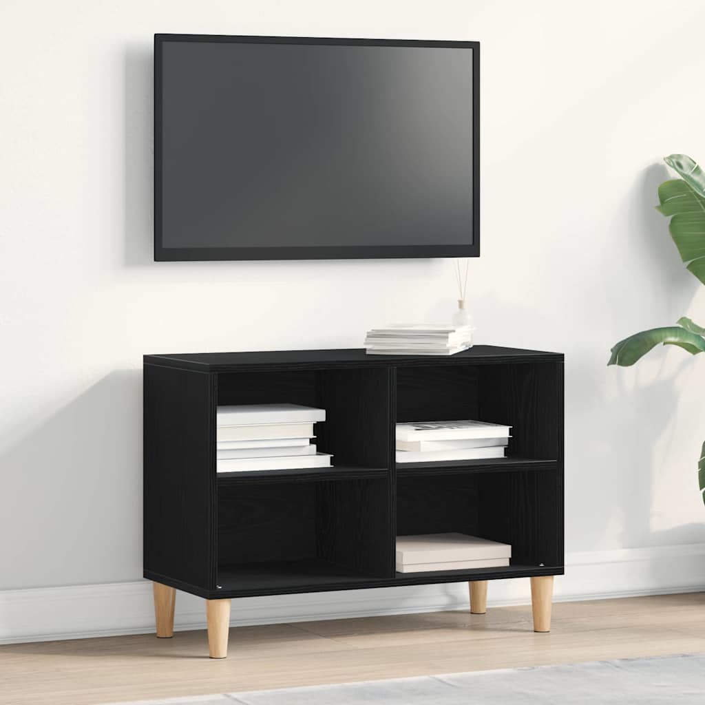 TV-Schränk Schwarz Eichen-Optik 69,5 x 30 x 50 cm Holzwerkstoff