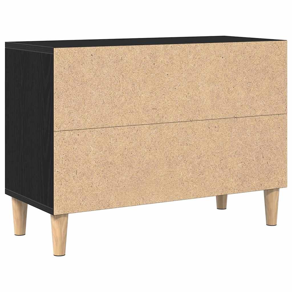 TV-Schränk Schwarz Eichen-Optik 69,5 x 30 x 50 cm Holzwerkstoff