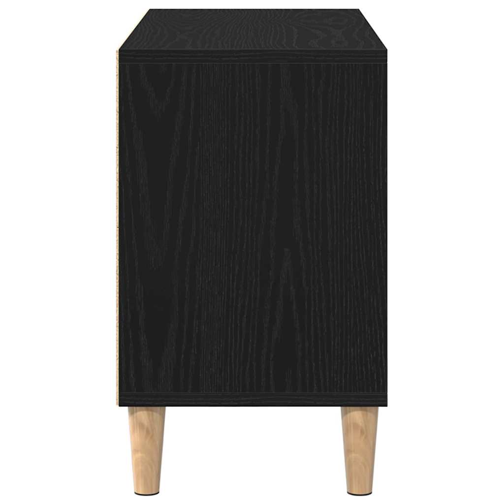 TV-Schränk Schwarz Eichen-Optik 69,5 x 30 x 50 cm Holzwerkstoff