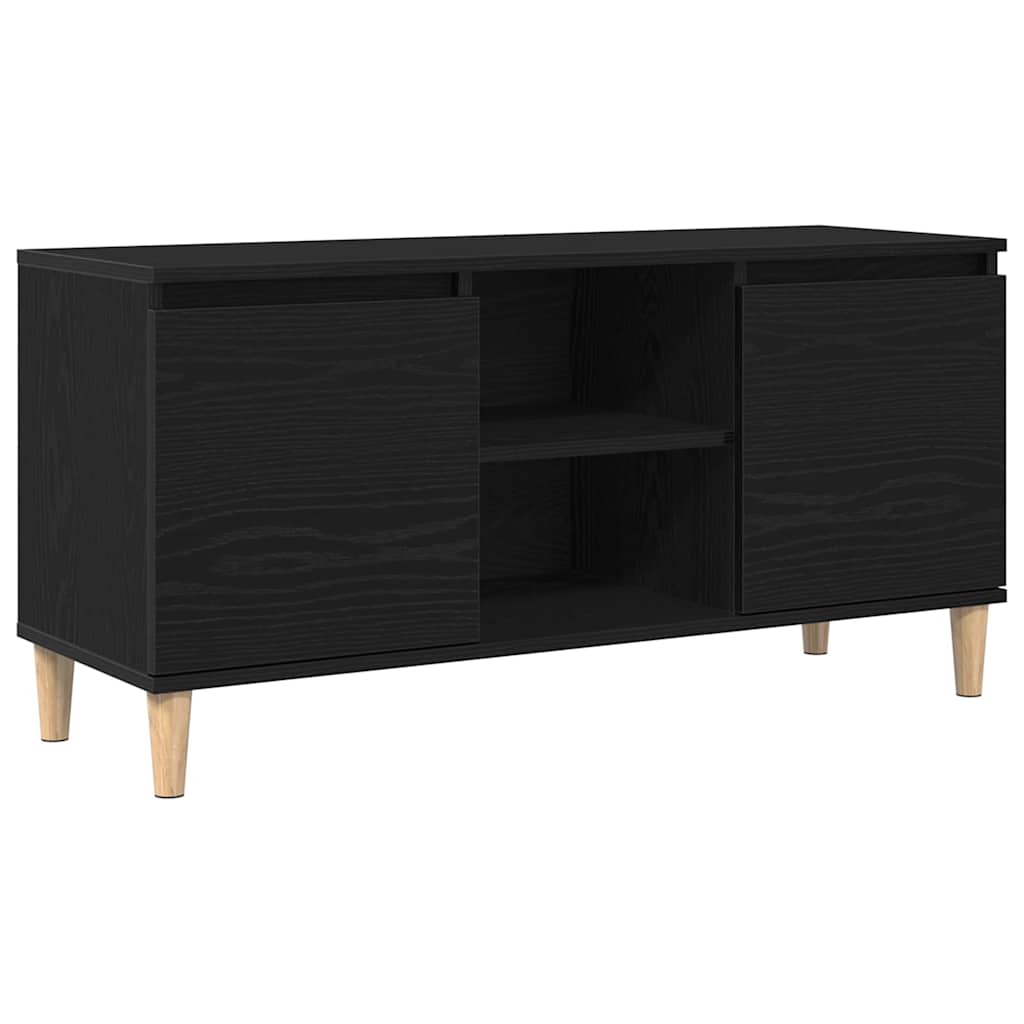 TV-Schränk Schwarz Eichen-Optik 102 x 35 x 50 cm Holzwerkstoff