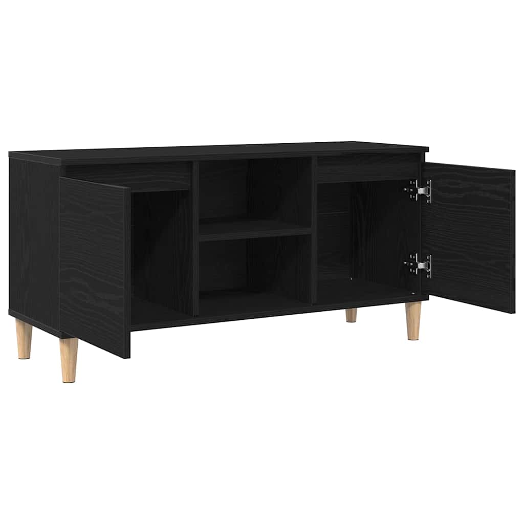 TV-Schränk Schwarz Eichen-Optik 102 x 35 x 50 cm Holzwerkstoff