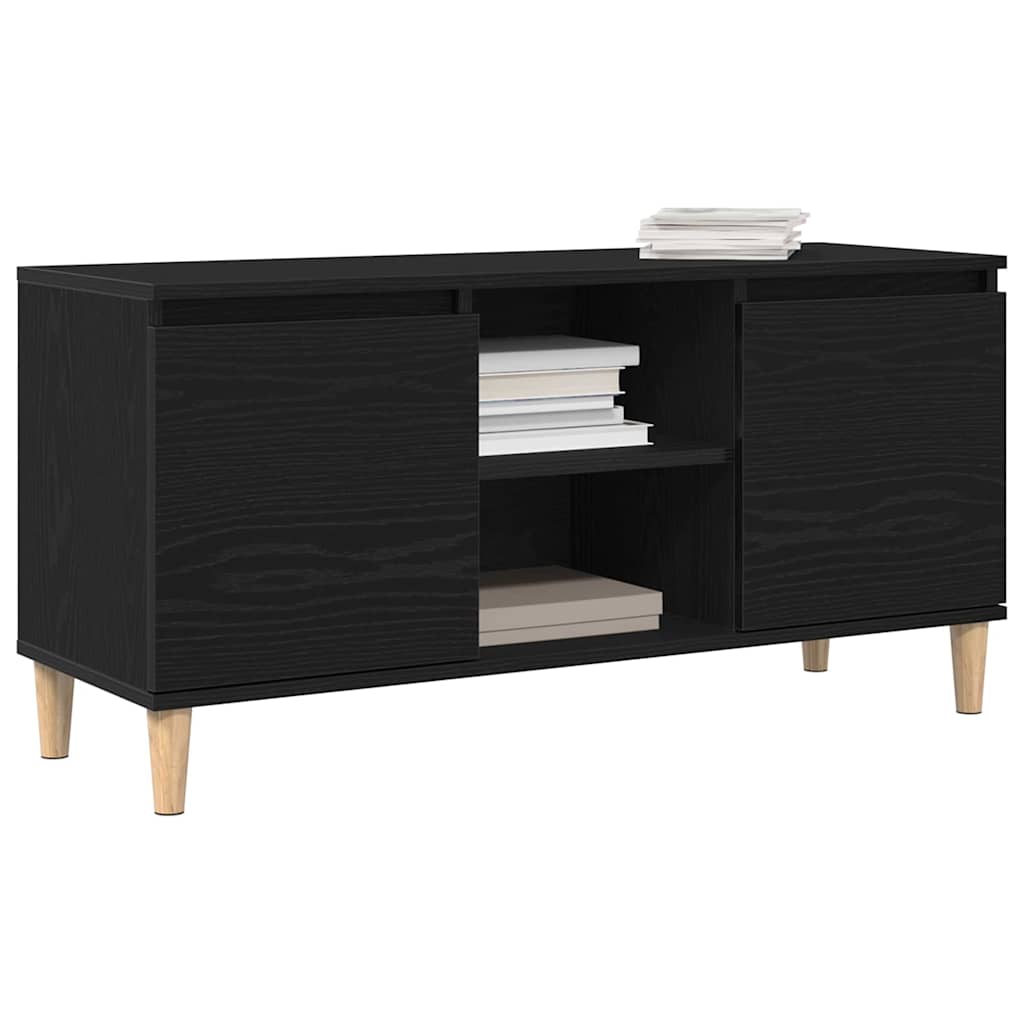 TV-Schränk Schwarz Eichen-Optik 102 x 35 x 50 cm Holzwerkstoff