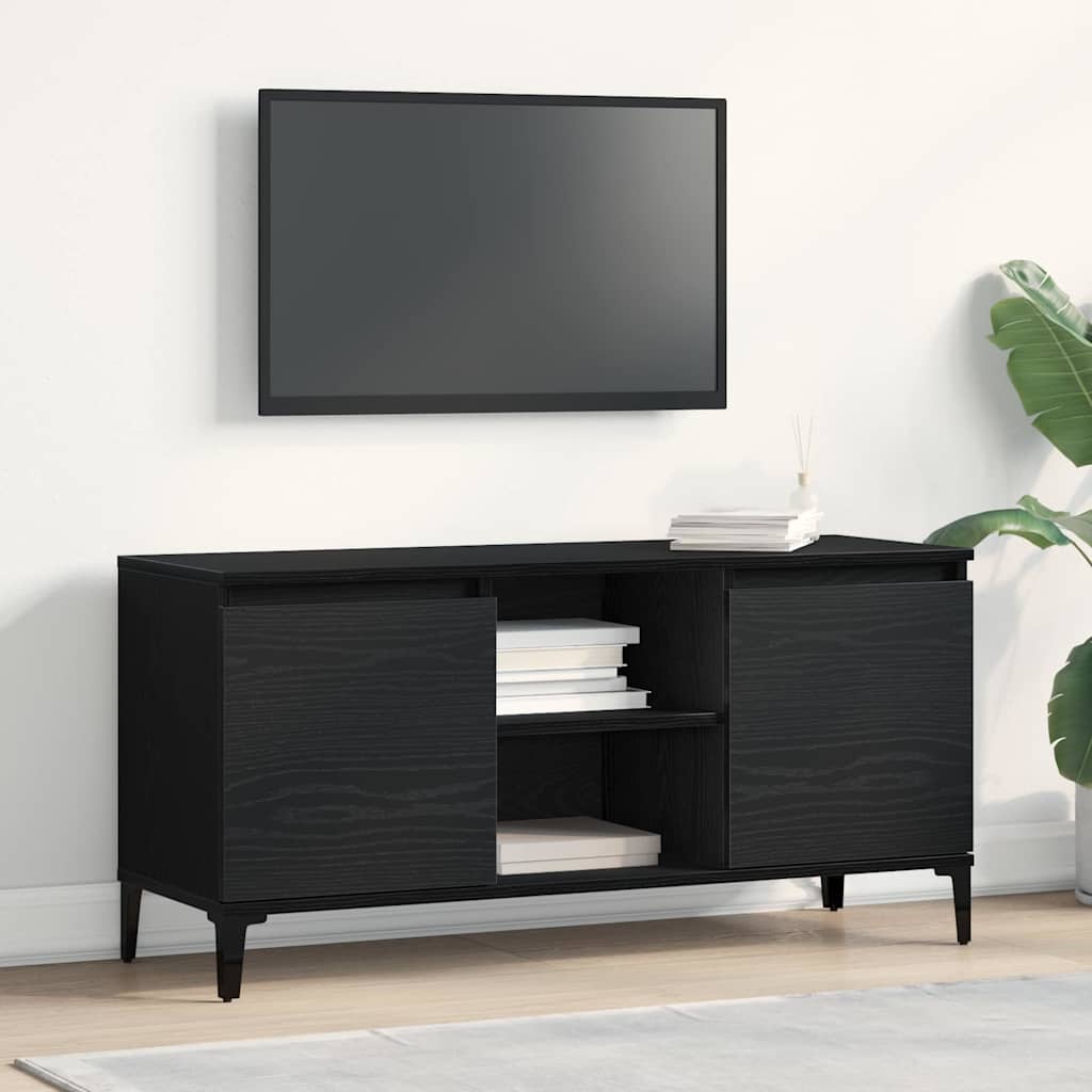 TV-Schränk Schwarz Eichen-Optik 102 x 35 x 50 cm Holzwerkstoff