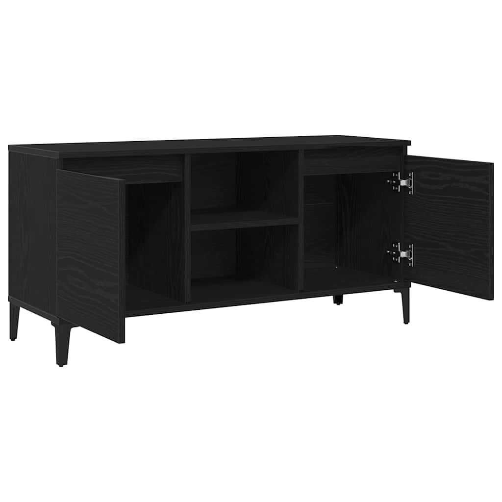 TV-Schränk Schwarz Eichen-Optik 102 x 35 x 50 cm Holzwerkstoff