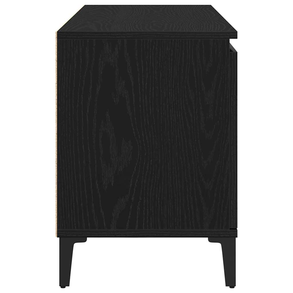 TV-Schränk Schwarz Eichen-Optik 102 x 35 x 50 cm Holzwerkstoff