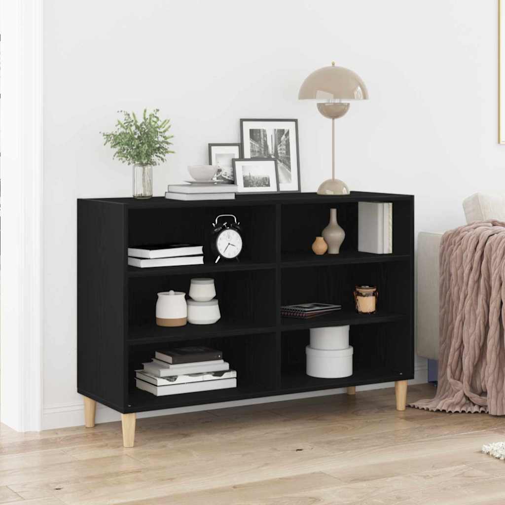 Sideboard Schwarz Eichen-Optik 103,5 x 35 x 70 cm Holzwerkstoff