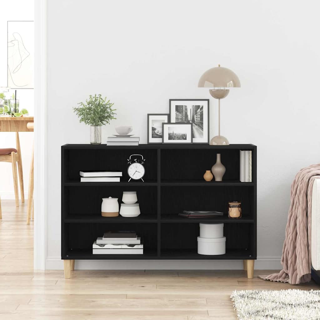 Sideboard Schwarz Eichen-Optik 103,5 x 35 x 70 cm Holzwerkstoff