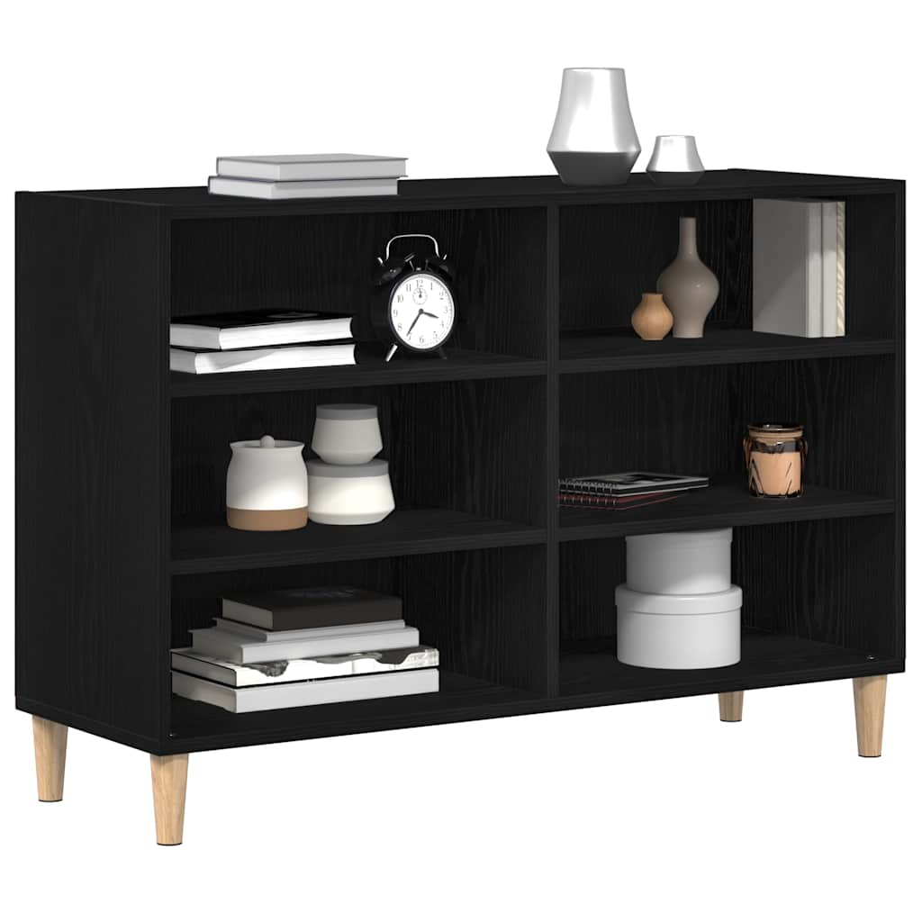 Sideboard Schwarz Eichen-Optik 103,5 x 35 x 70 cm Holzwerkstoff