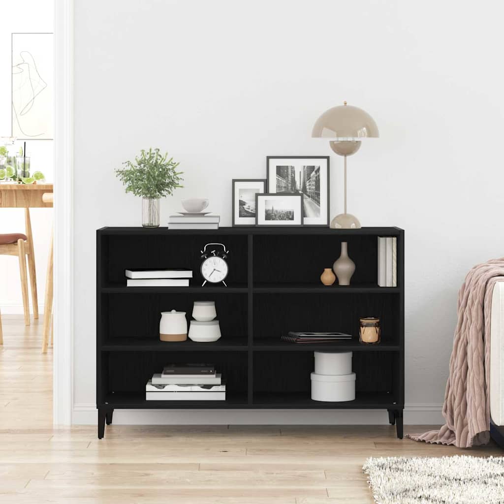 Sideboard Schwarz Eichen-Optik 103,5 x 35 x 70 cm Holzwerkstoff