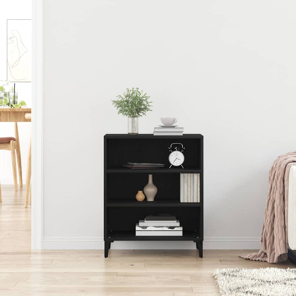 Sideboard Schwarz Eichen-Optik 57 x 35 x 70 cm Holzwerkstoff