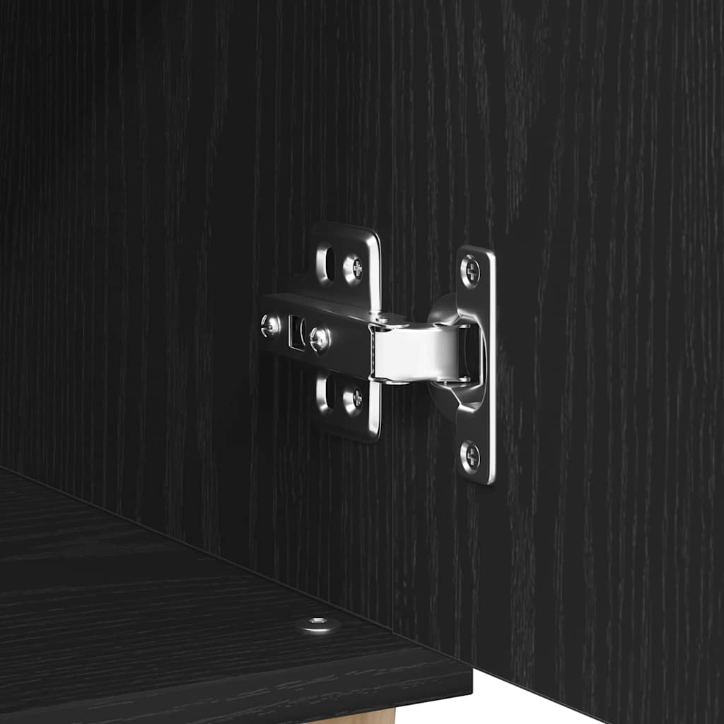 Sideboard Schwarz Eichen-Optik 60 x 35 x 70 cm Holzwerkstoff