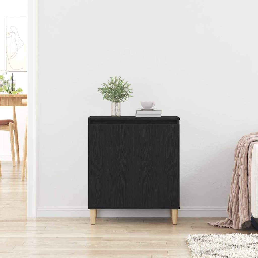 Sideboard Schwarz Eichen-Optik 60 x 35 x 70 cm Holzwerkstoff