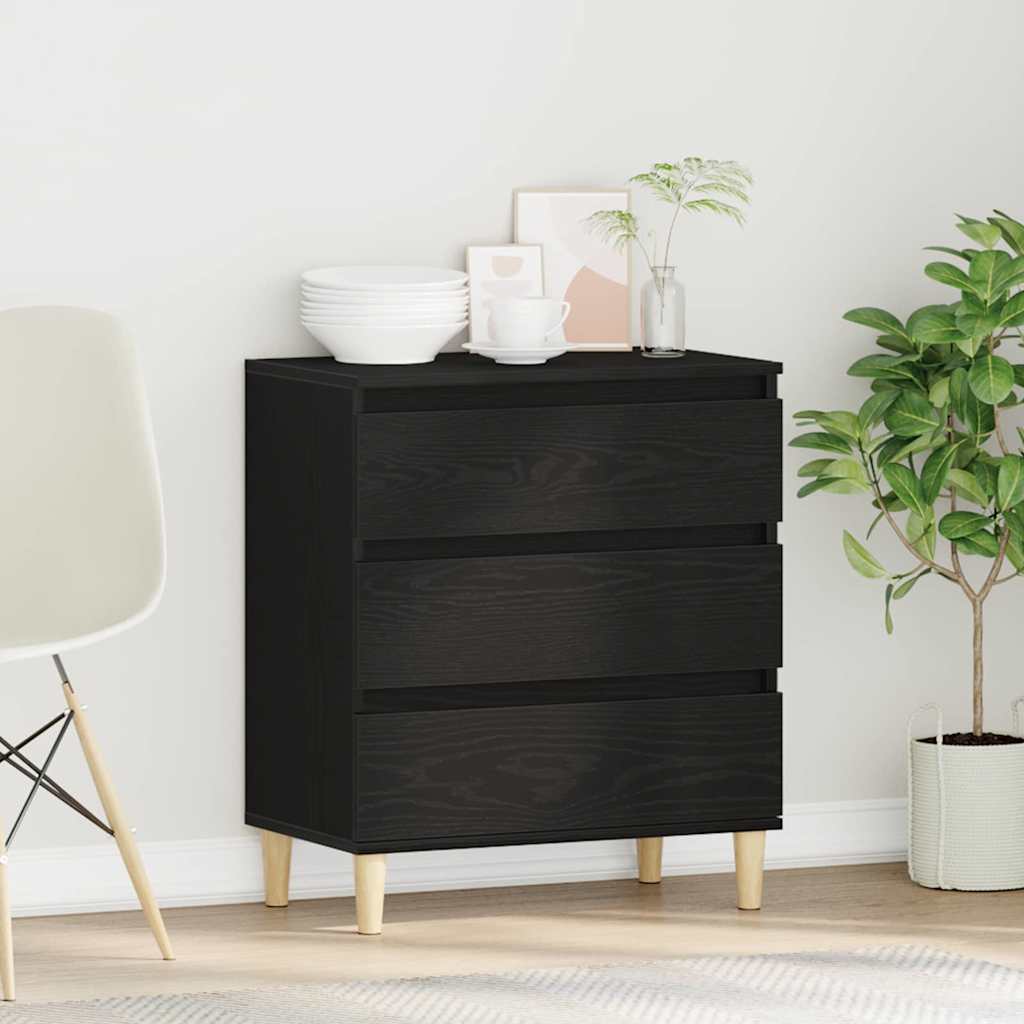 Sideboard Schwarz Eichen-Optik 60 x 35 x 70 cm Holzwerkstoff