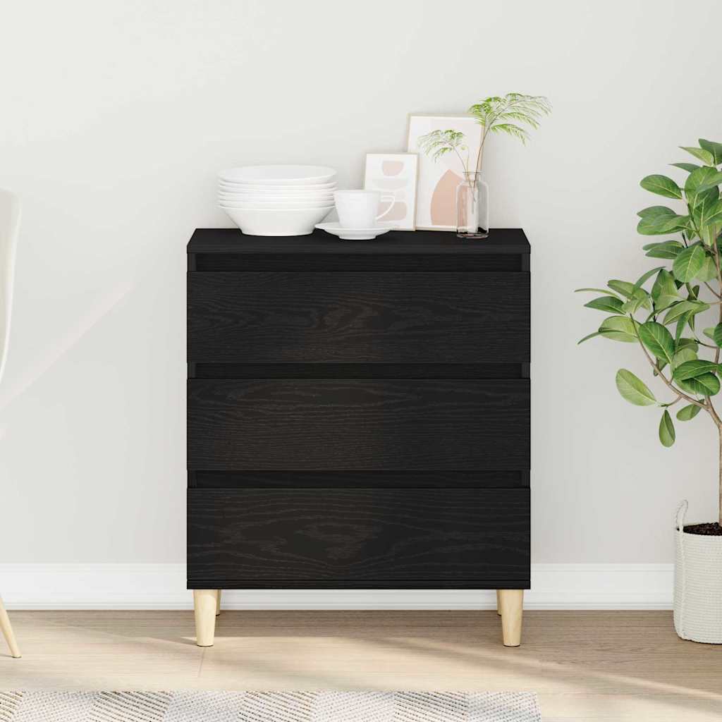Sideboard Schwarz Eichen-Optik 60 x 35 x 70 cm Holzwerkstoff
