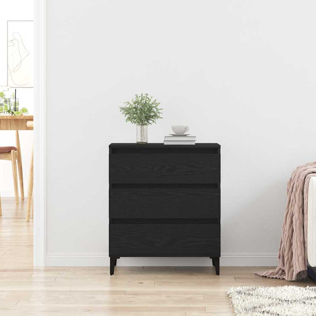 Sideboard Schwarz Eichen-Optik 60 x 35 x 70 cm Holzwerkstoff