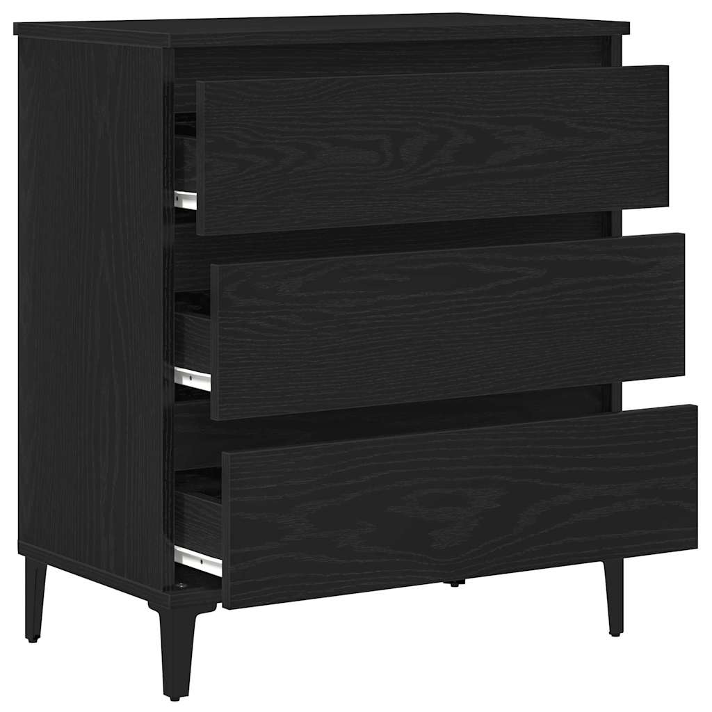 Sideboard Schwarz Eichen-Optik 60 x 35 x 70 cm Holzwerkstoff