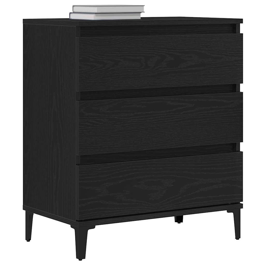 Sideboard Schwarz Eichen-Optik 60 x 35 x 70 cm Holzwerkstoff