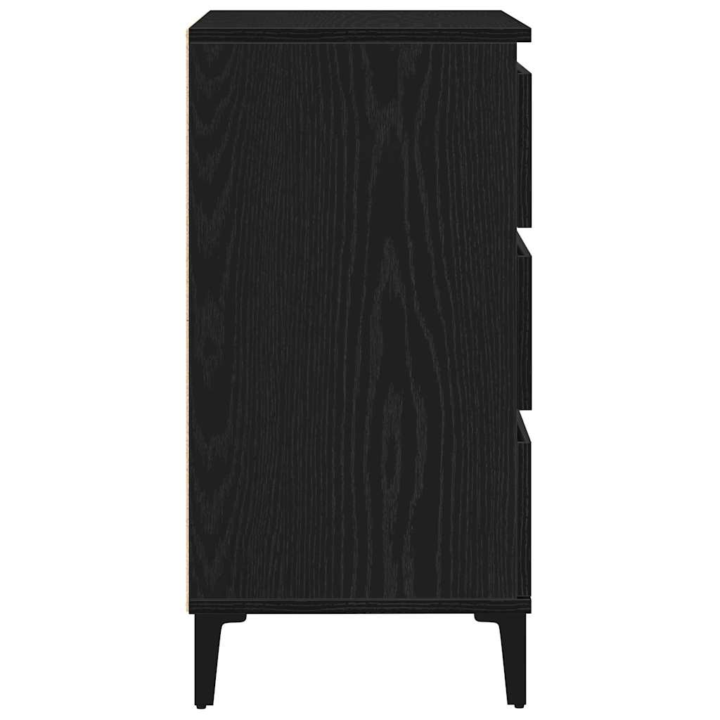 Sideboard Schwarz Eichen-Optik 60 x 35 x 70 cm Holzwerkstoff