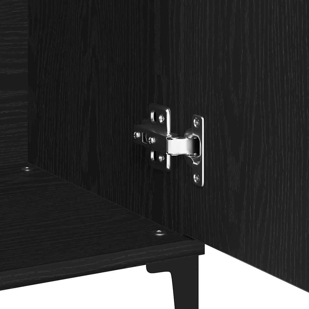 Sideboard Schwarz Eichen-Optik 104 x 35 x 70 cm Holzwerkstoff