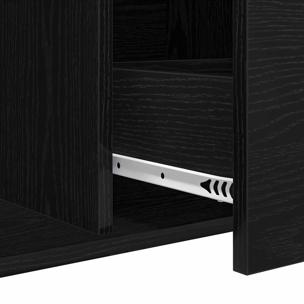 Sideboard Schwarz Eichen-Optik 104 x 35 x 70 cm Holzwerkstoff