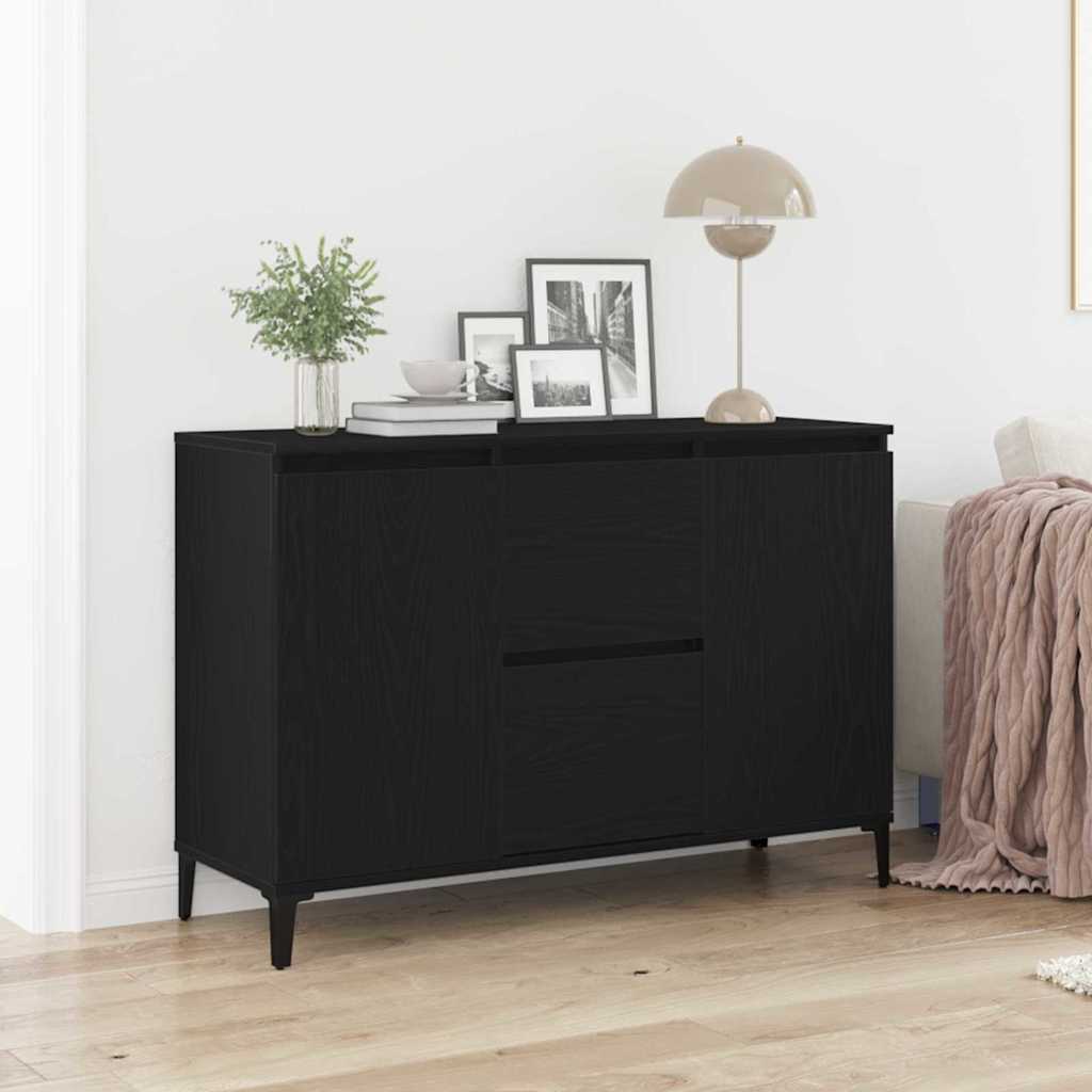 Sideboard Schwarz Eichen-Optik 104 x 35 x 70 cm Holzwerkstoff