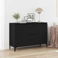 Sideboard Schwarz Eichen-Optik 104 x 35 x 70 cm Holzwerkstoff