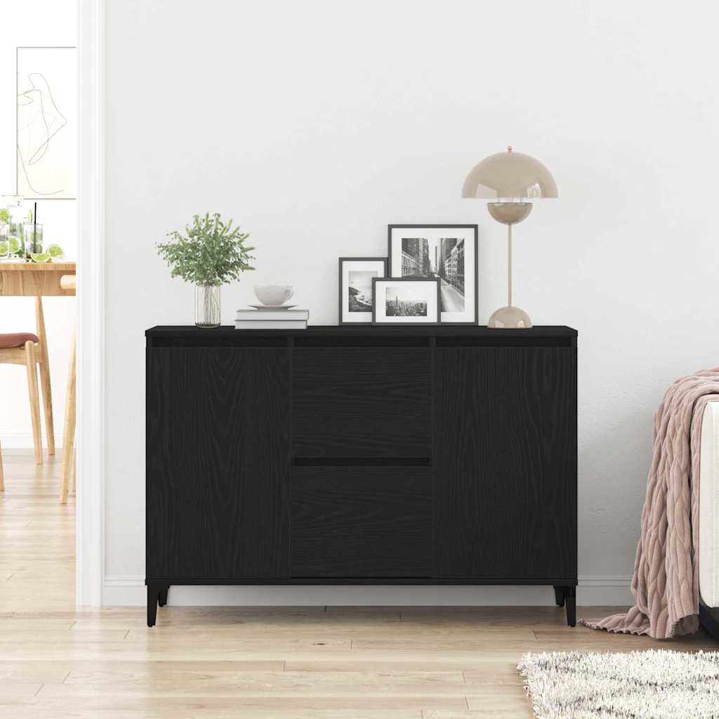 Sideboard Schwarz Eichen-Optik 104 x 35 x 70 cm Holzwerkstoff