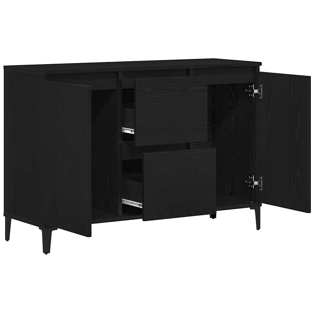 Sideboard Schwarz Eichen-Optik 104 x 35 x 70 cm Holzwerkstoff