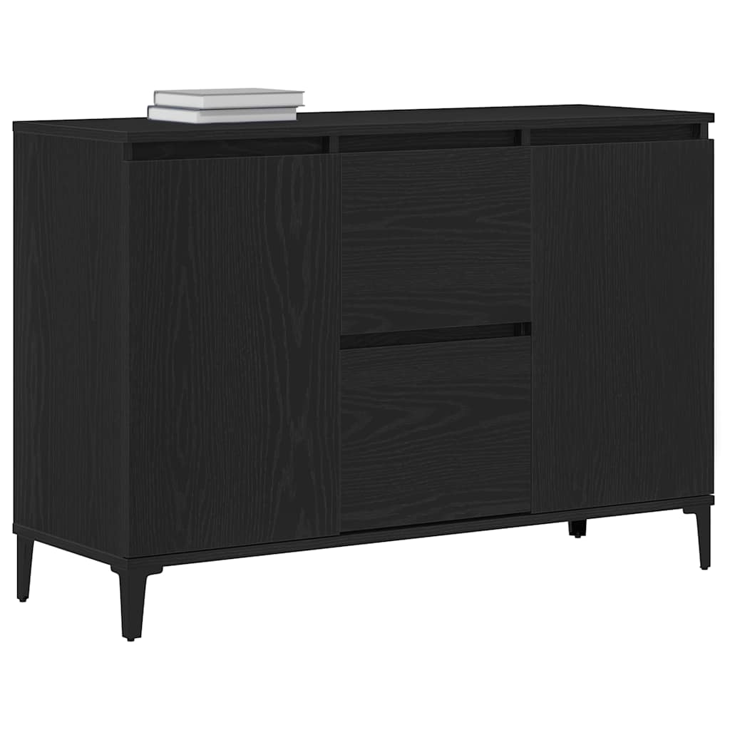 Sideboard Schwarz Eichen-Optik 104 x 35 x 70 cm Holzwerkstoff