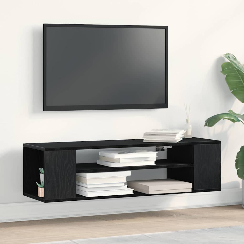 TV-Schränk Schwarz Eichen-Optik 100 x 30 x 26,5 cm